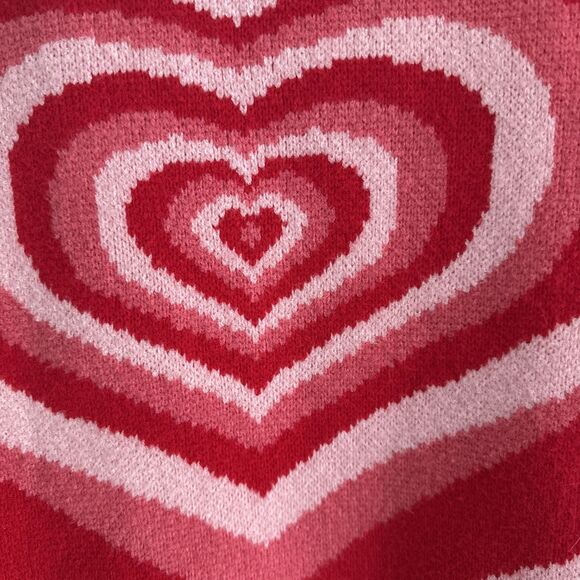 Cider Thick Soft Heart Sweater In Shades Of Pink Women’s M Cozy Y2K - Picture 2 of 7